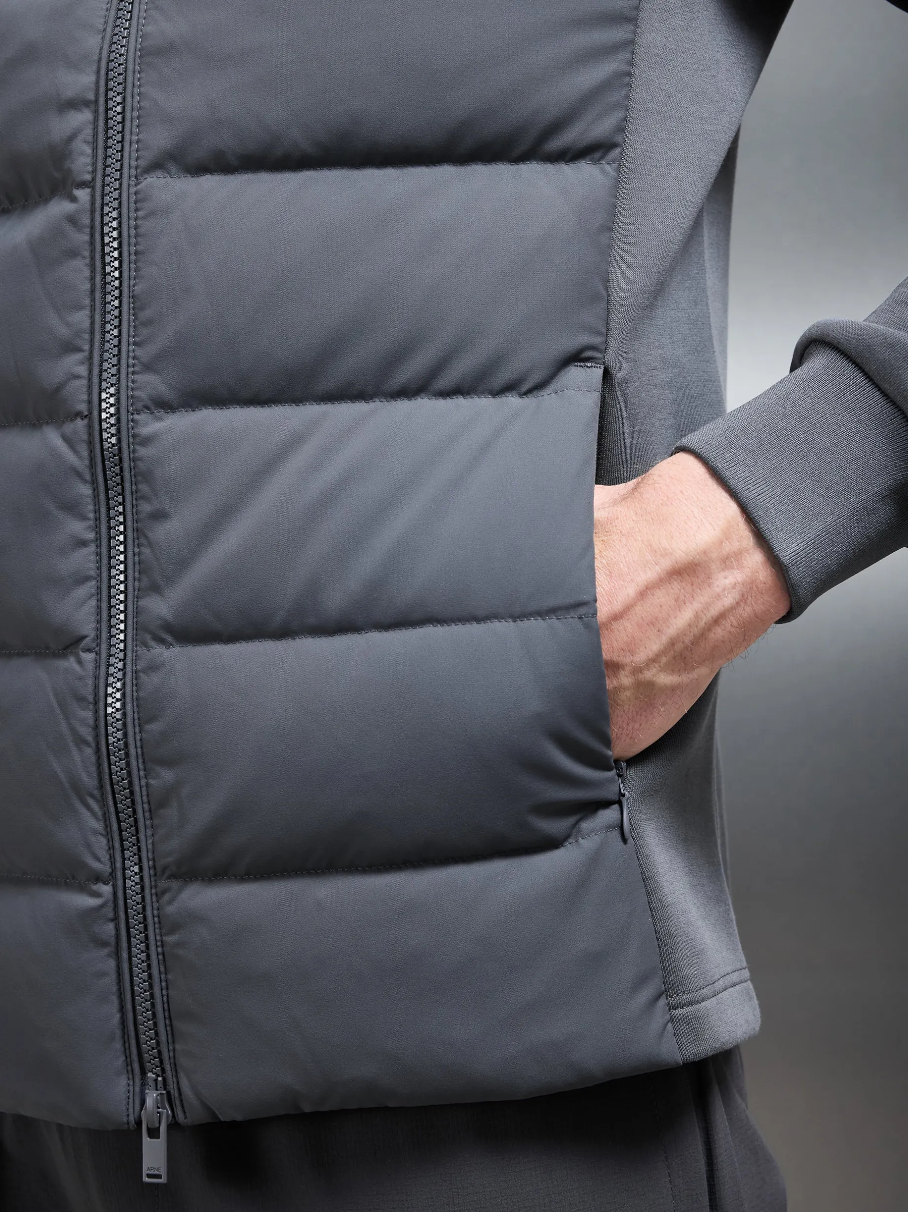 Hybrid Technical Puffer Jacket - Grey