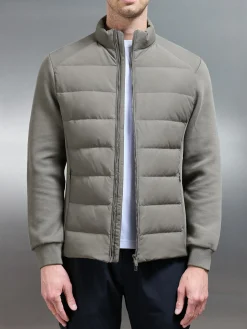 Hybrid Technical Puffer Jacket - Olive