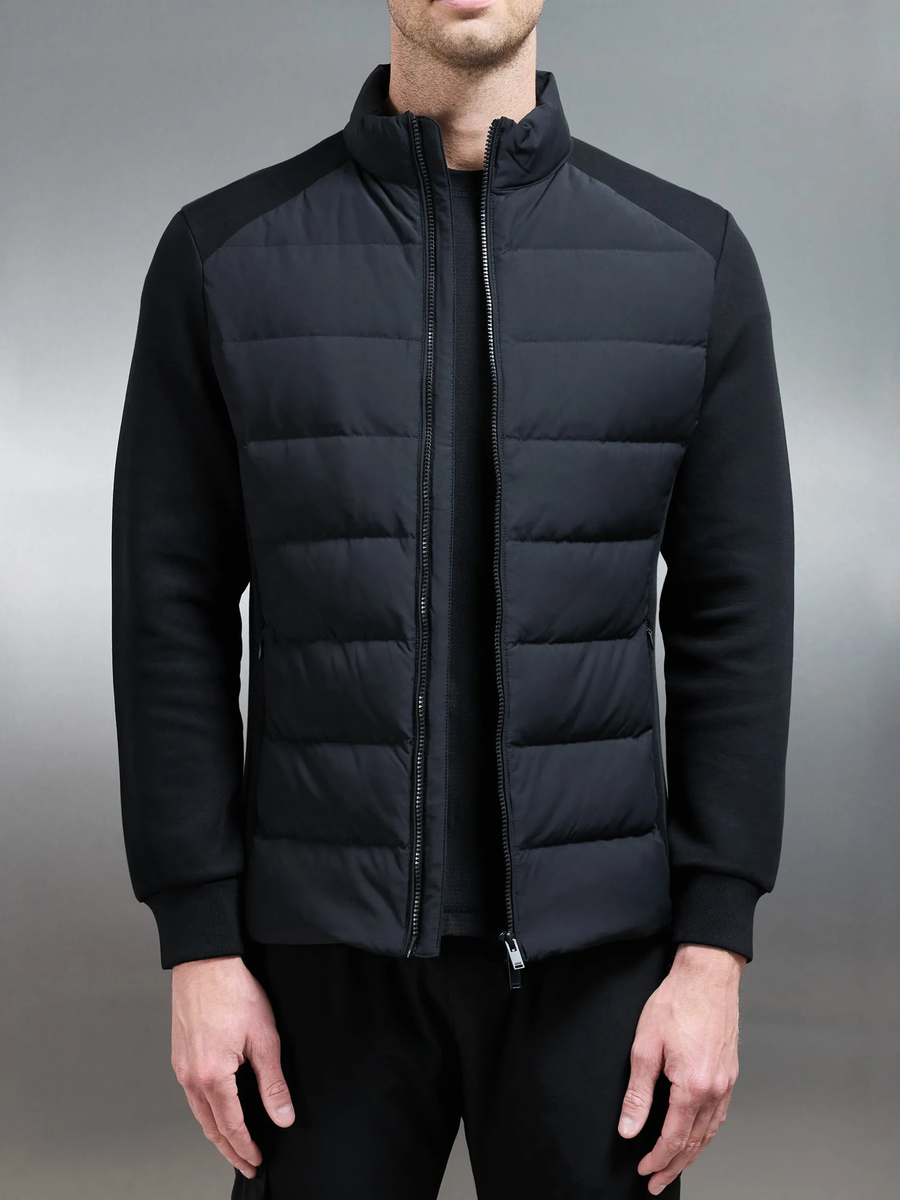 Hybrid Technical Puffer Jacket - Black