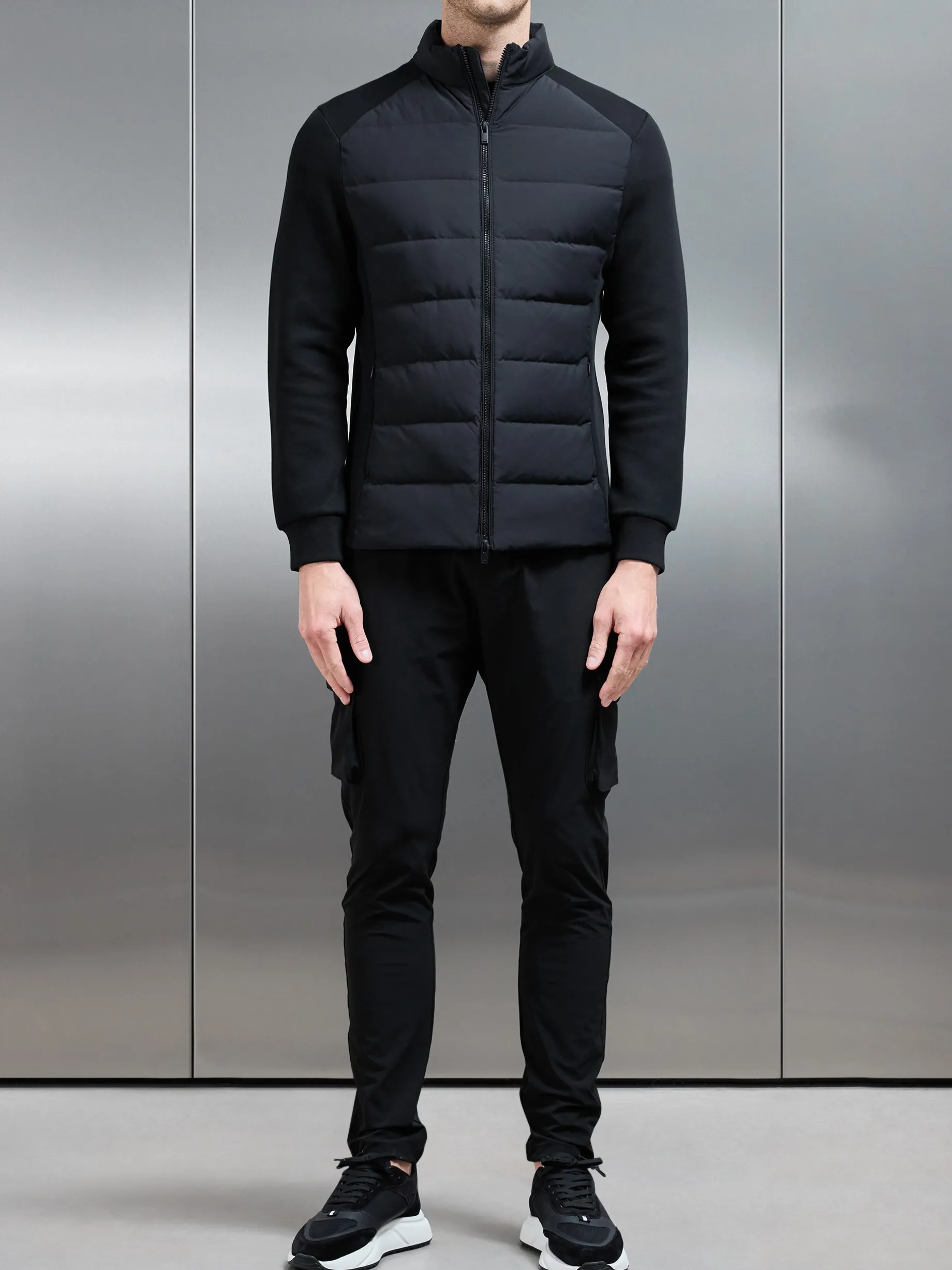 Hybrid Technical Puffer Jacket - Black