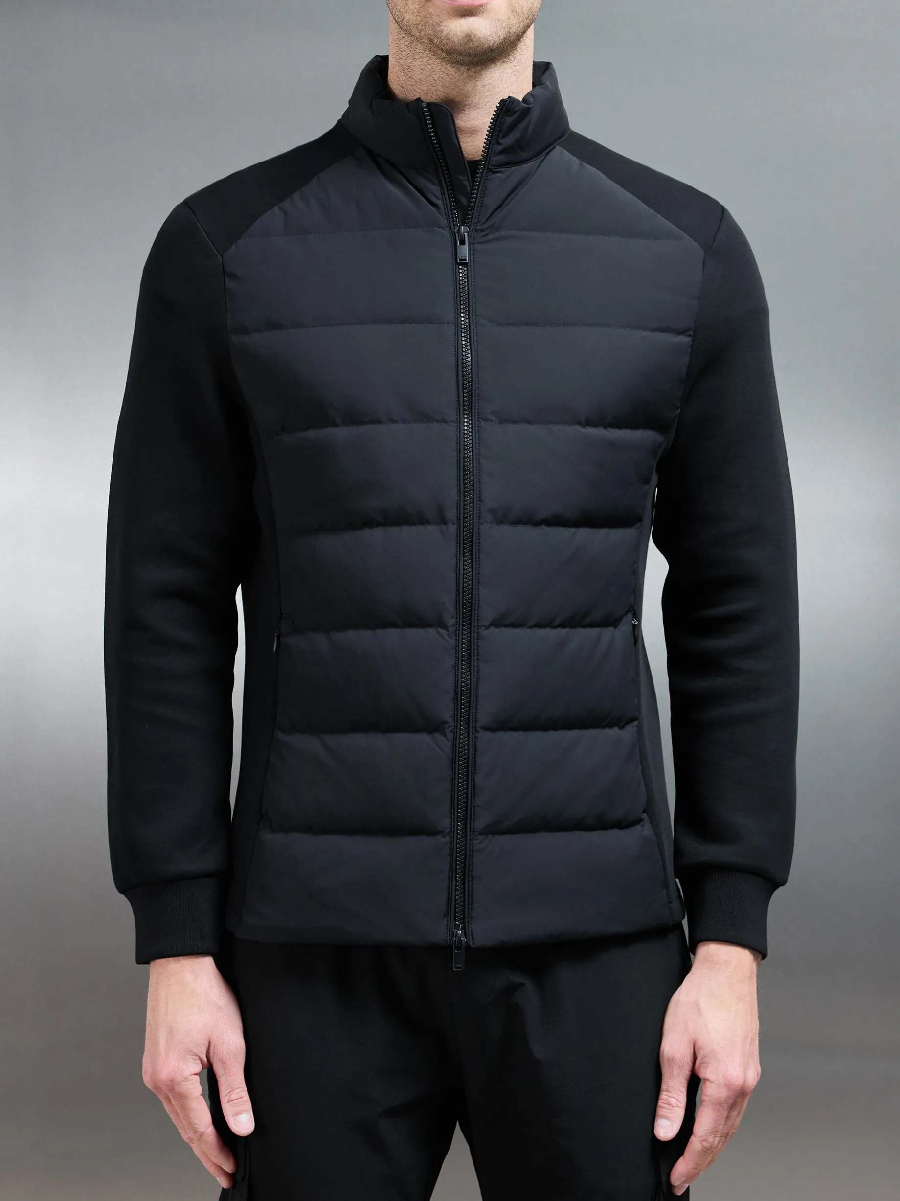 Hybrid Technical Puffer Jacket - Black