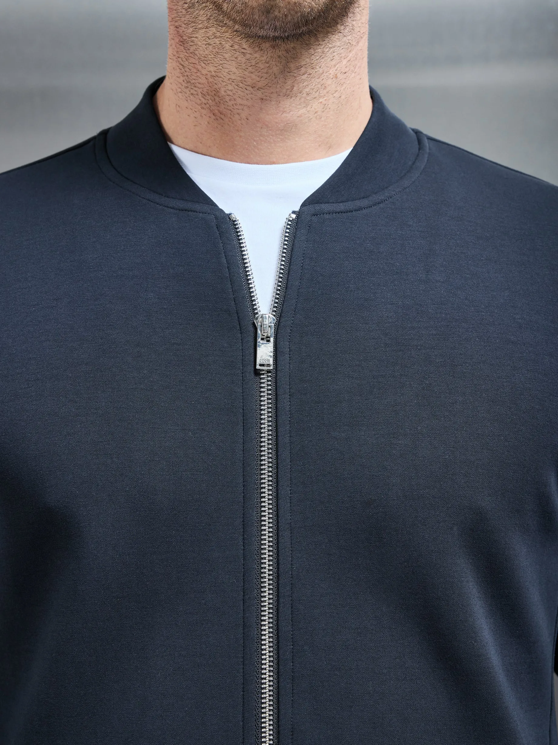 Interlock Jersey Bomber Jacket - Navy