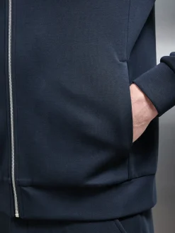 Interlock Jersey Bomber Jacket - Navy
