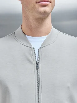 Interlock Jersey Bomber Jacket - Stone