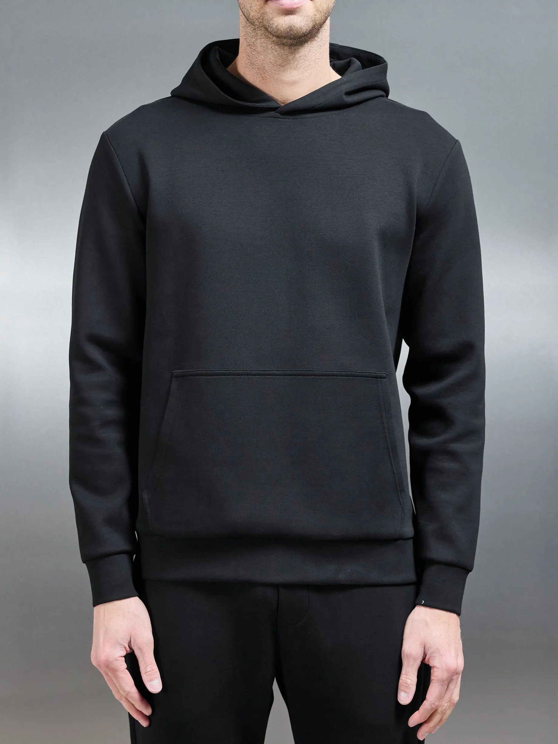 Interlock Jersey Essential Hoodie - Black
