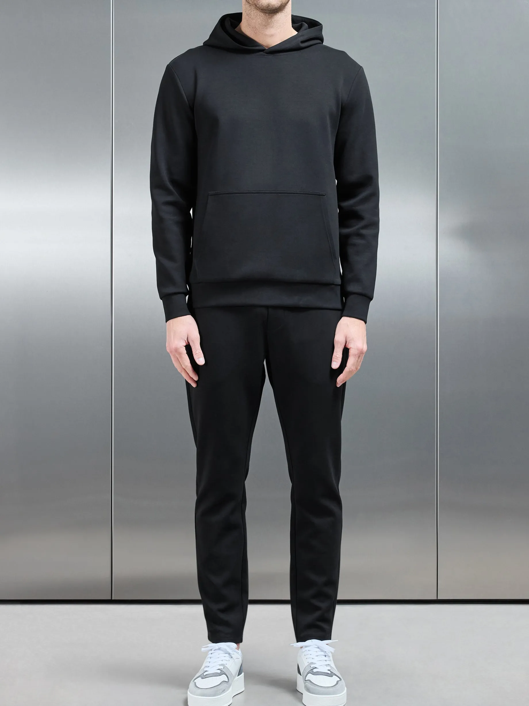 Interlock Jersey Essential Hoodie - Black