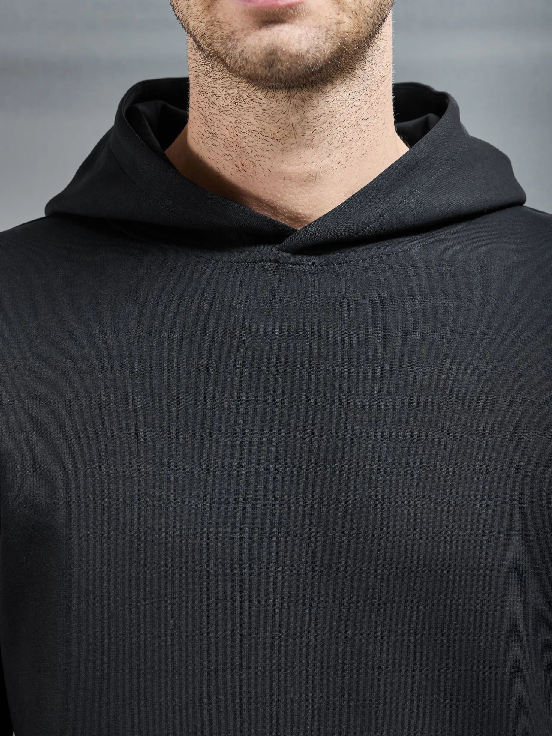 Interlock Jersey Essential Hoodie - Black
