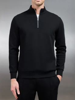 Interlock Jersey Half Zip - Black