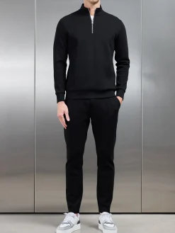 Interlock Jersey Half Zip - Black