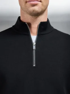 Interlock Jersey Half Zip - Black