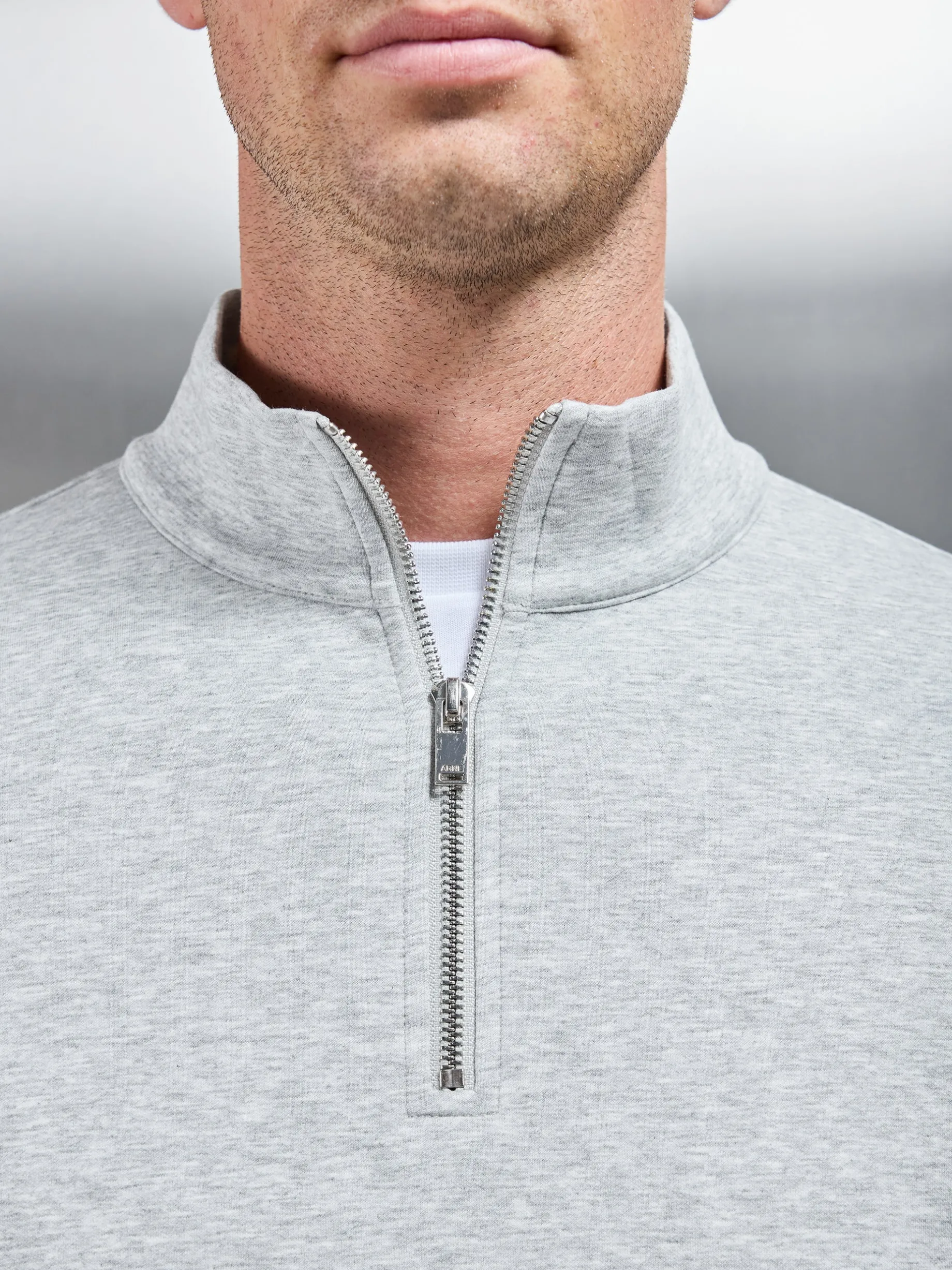 Interlock Jersey Half Zip - Marl Grey