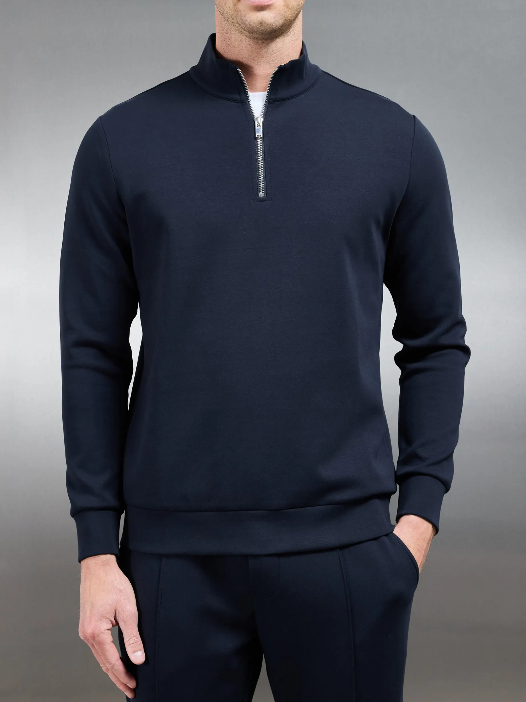 Interlock Jersey Half Zip - Navy