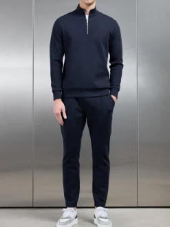 Interlock Jersey Half Zip - Navy