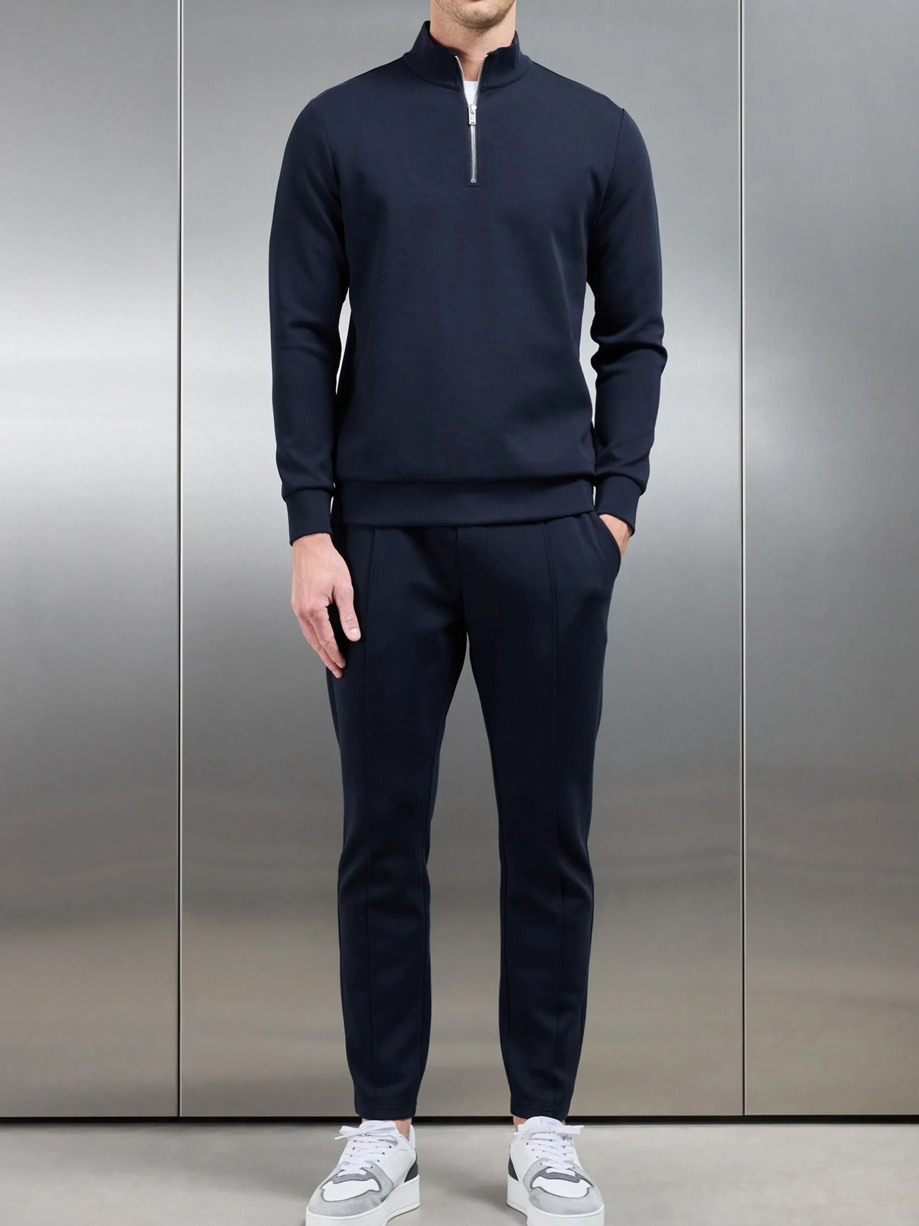 Interlock Jersey Half Zip - Navy