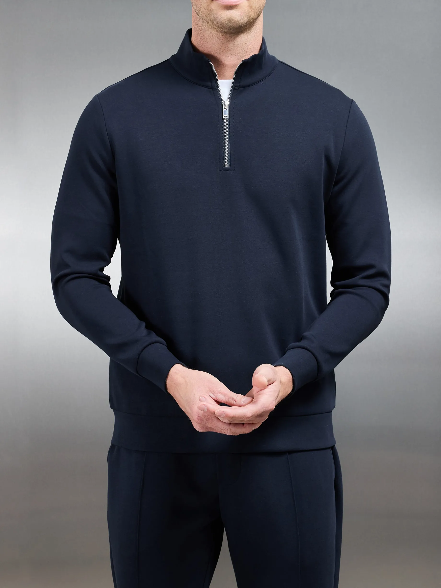 Interlock Jersey Half Zip - Navy