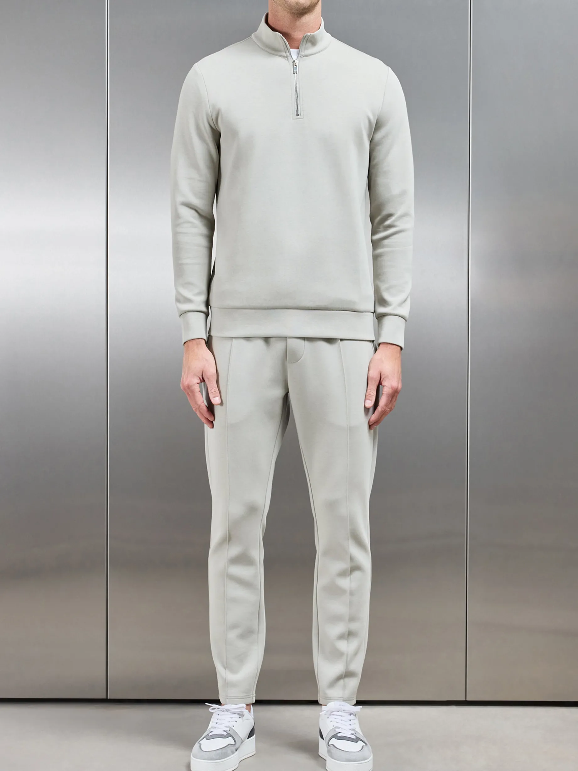 Interlock Jersey Half Zip - Stone
