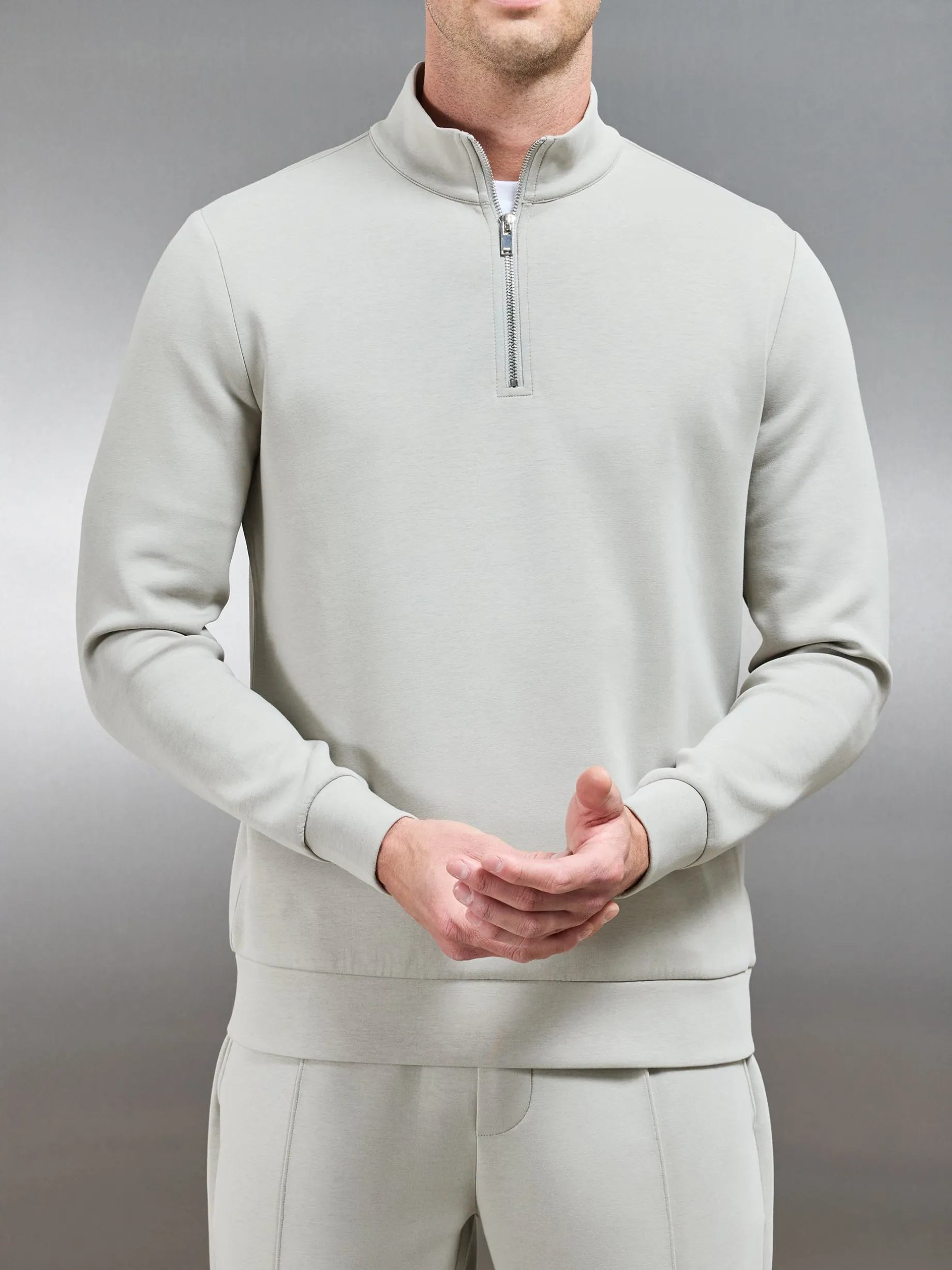 Interlock Jersey Half Zip - Stone