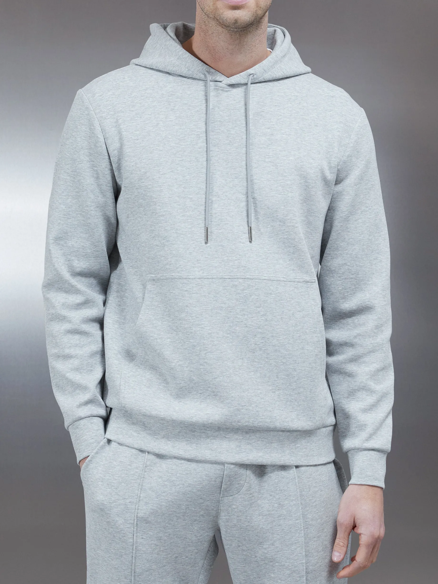 Interlock Jersey Hoodie - Marl Grey