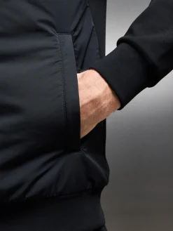 Interlock Jersey Hybrid Windbreaker - Black