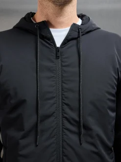 Interlock Jersey Hybrid Windbreaker - Black