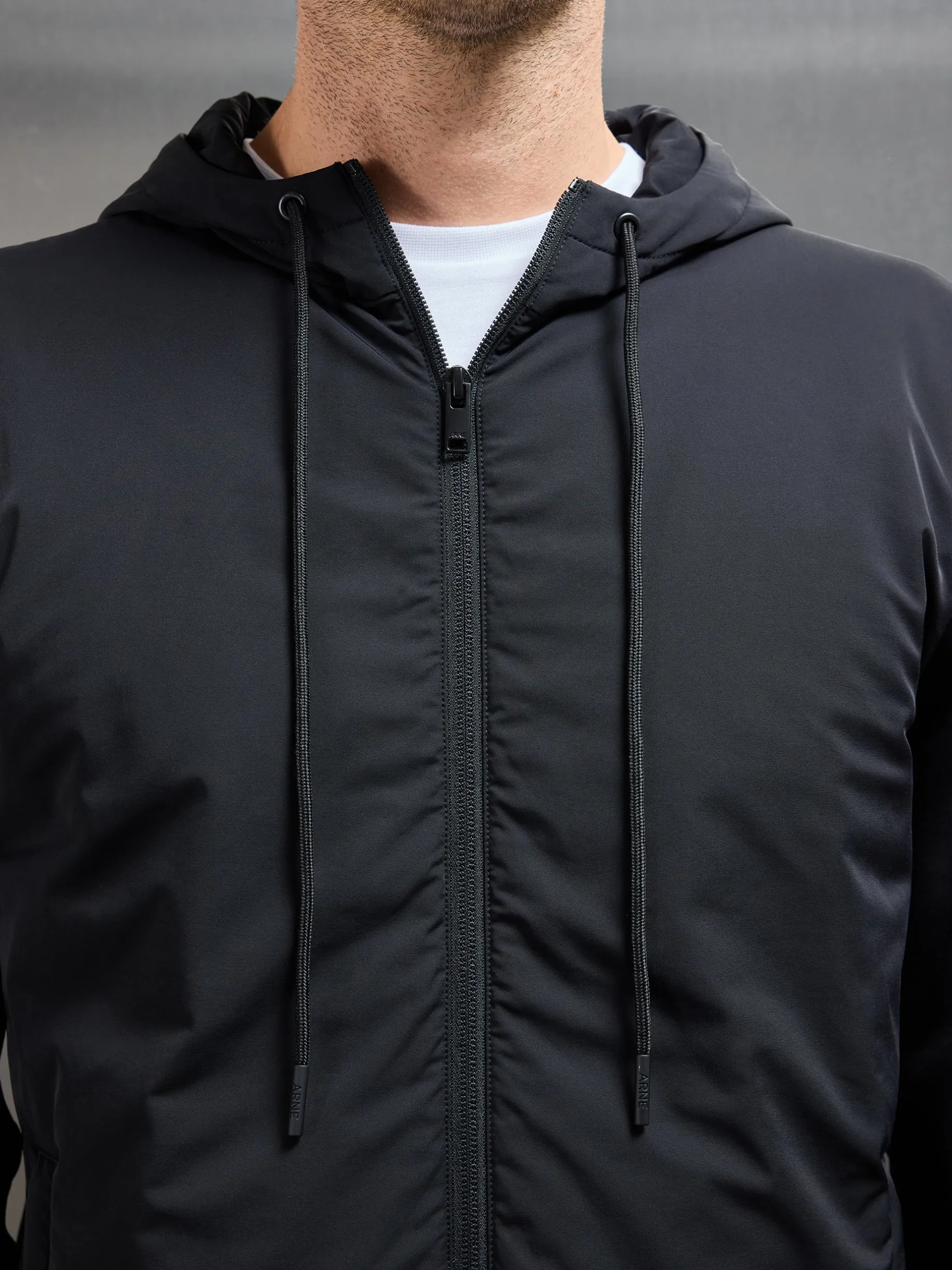 Interlock Jersey Hybrid Windbreaker - Black