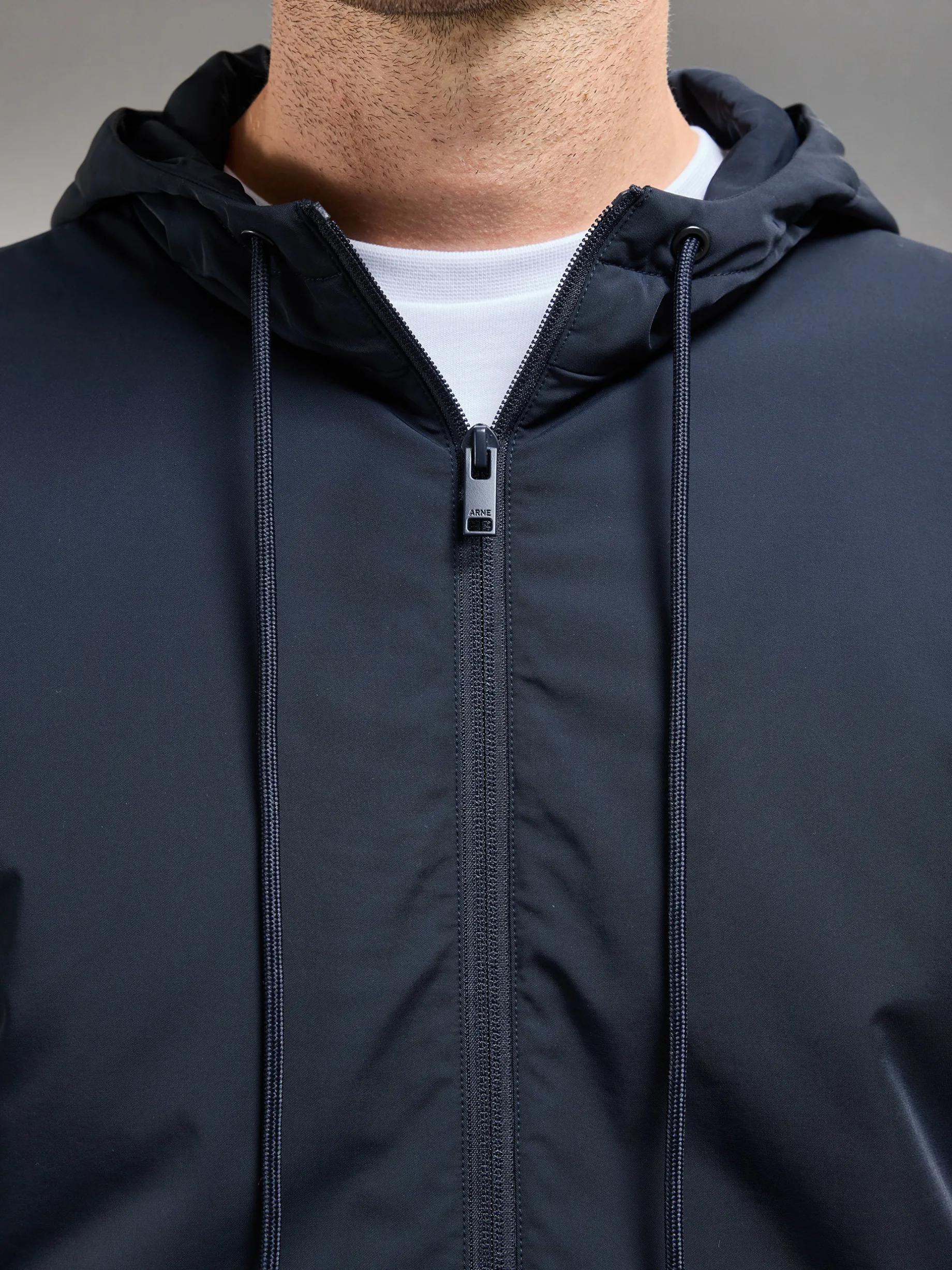 Interlock Jersey Hybrid Windbreaker - Navy