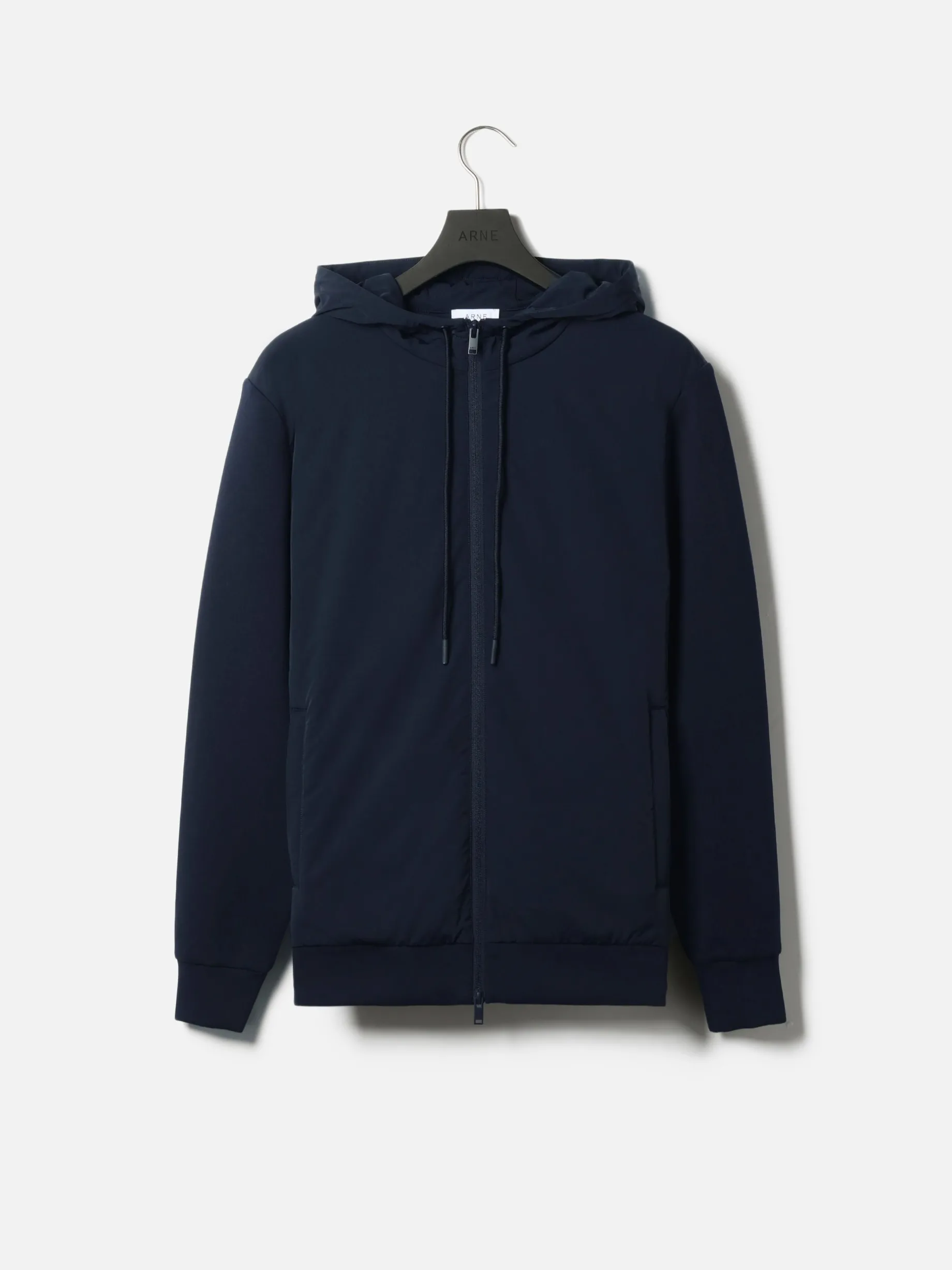 Interlock Jersey Hybrid Windbreaker - Navy