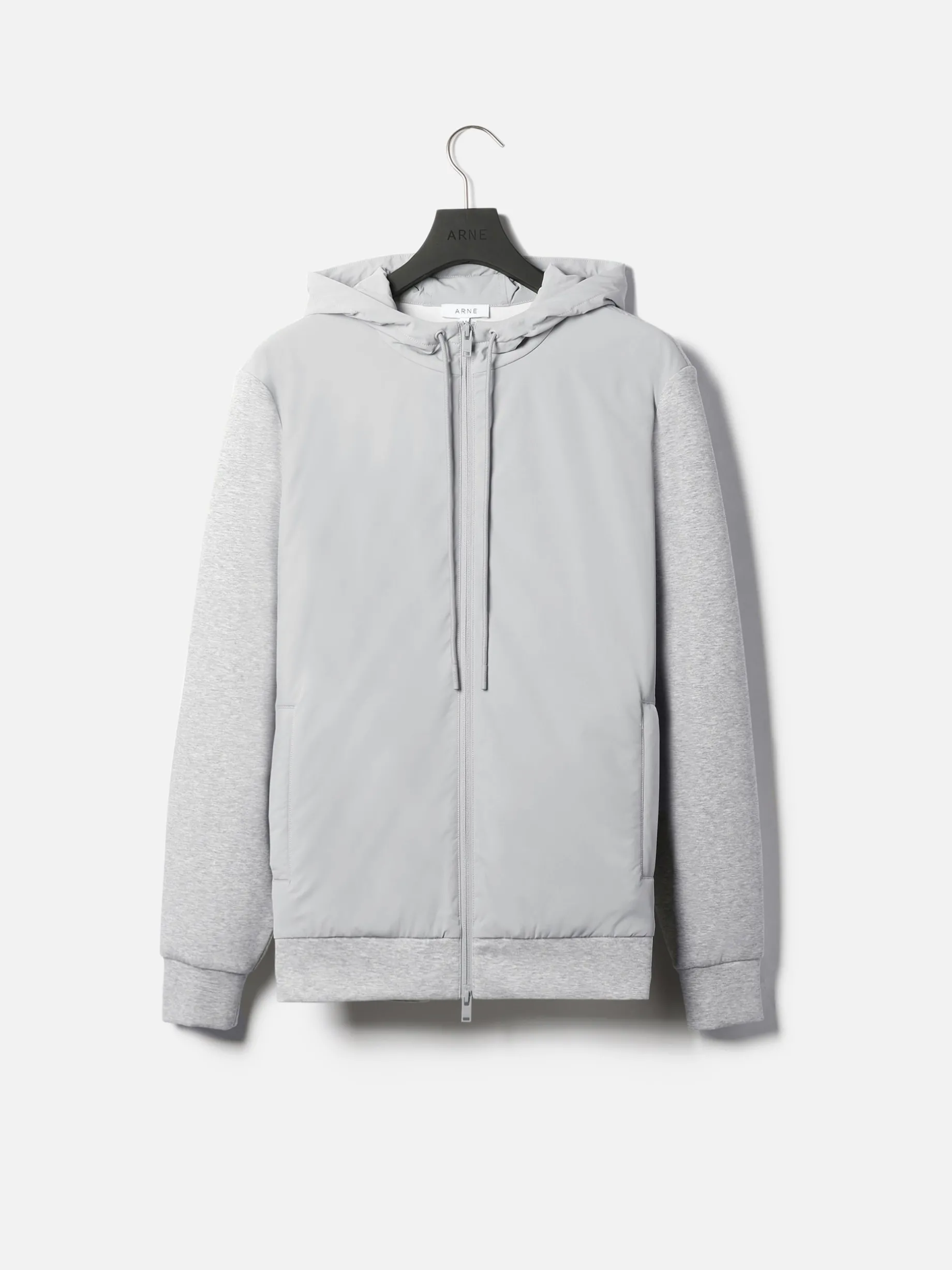 Interlock Jersey Hybrid Windbreaker - Marl Grey