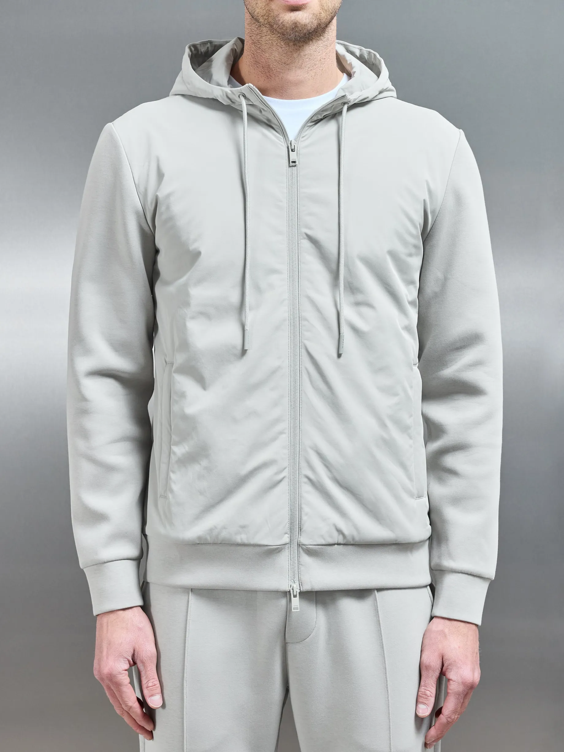 Interlock Jersey Hybrid Windbreaker - Stone