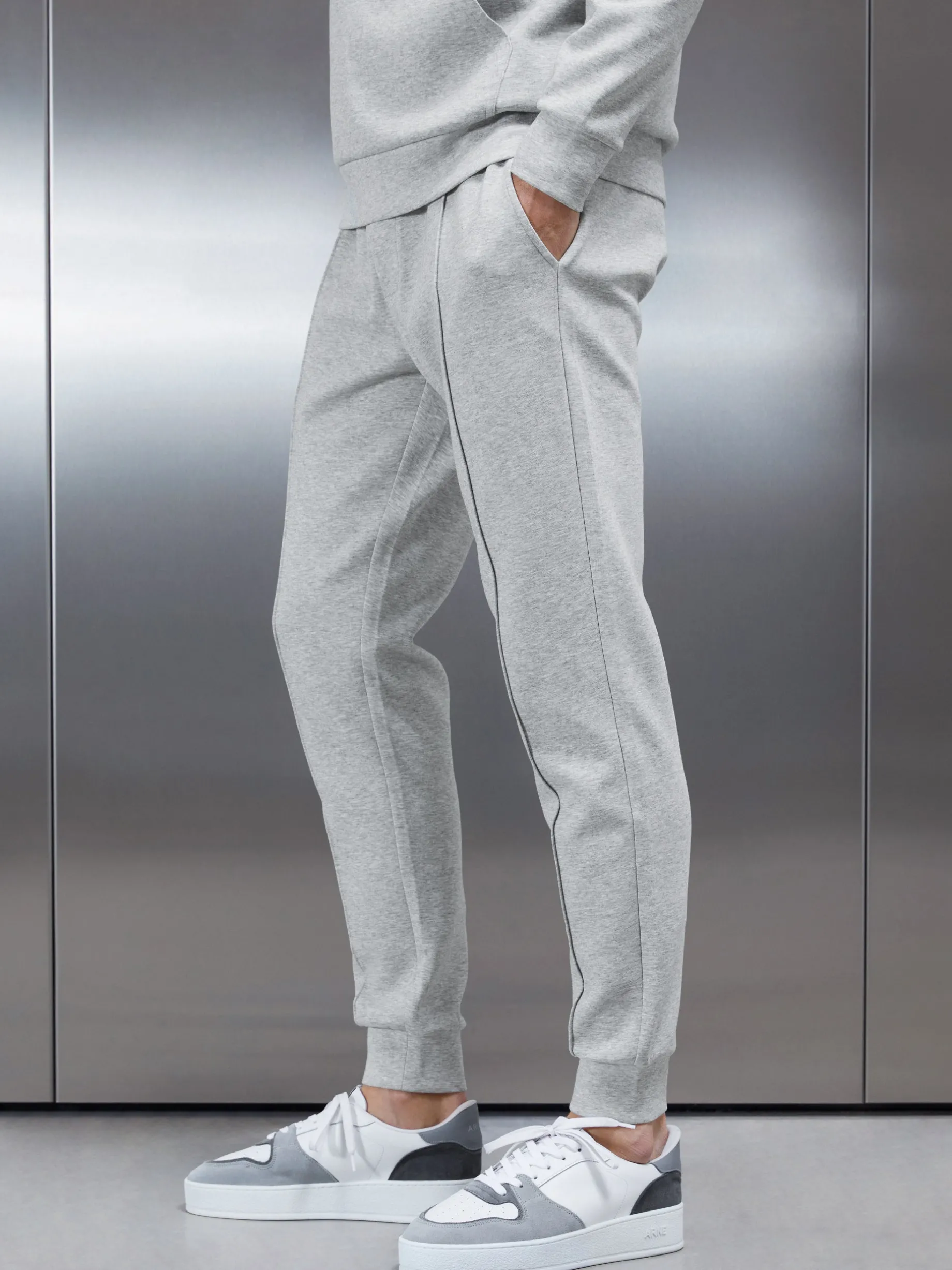 Interlock Jersey Jogger - Marl Grey