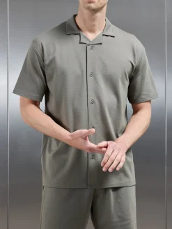 Interlock Relaxed Fit Revere Collar Shirt - Sage
