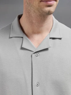 Interlock Relaxed Fit Revere Collar Shirt - Stone