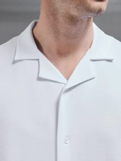 Interlock Relaxed Fit Revere Collar Shirt - White