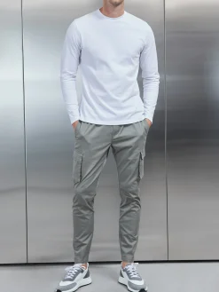 Long Sleeve Slim Fit T-Shirt - White