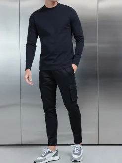 Long Sleeve Slim Fit T-Shirt - Black