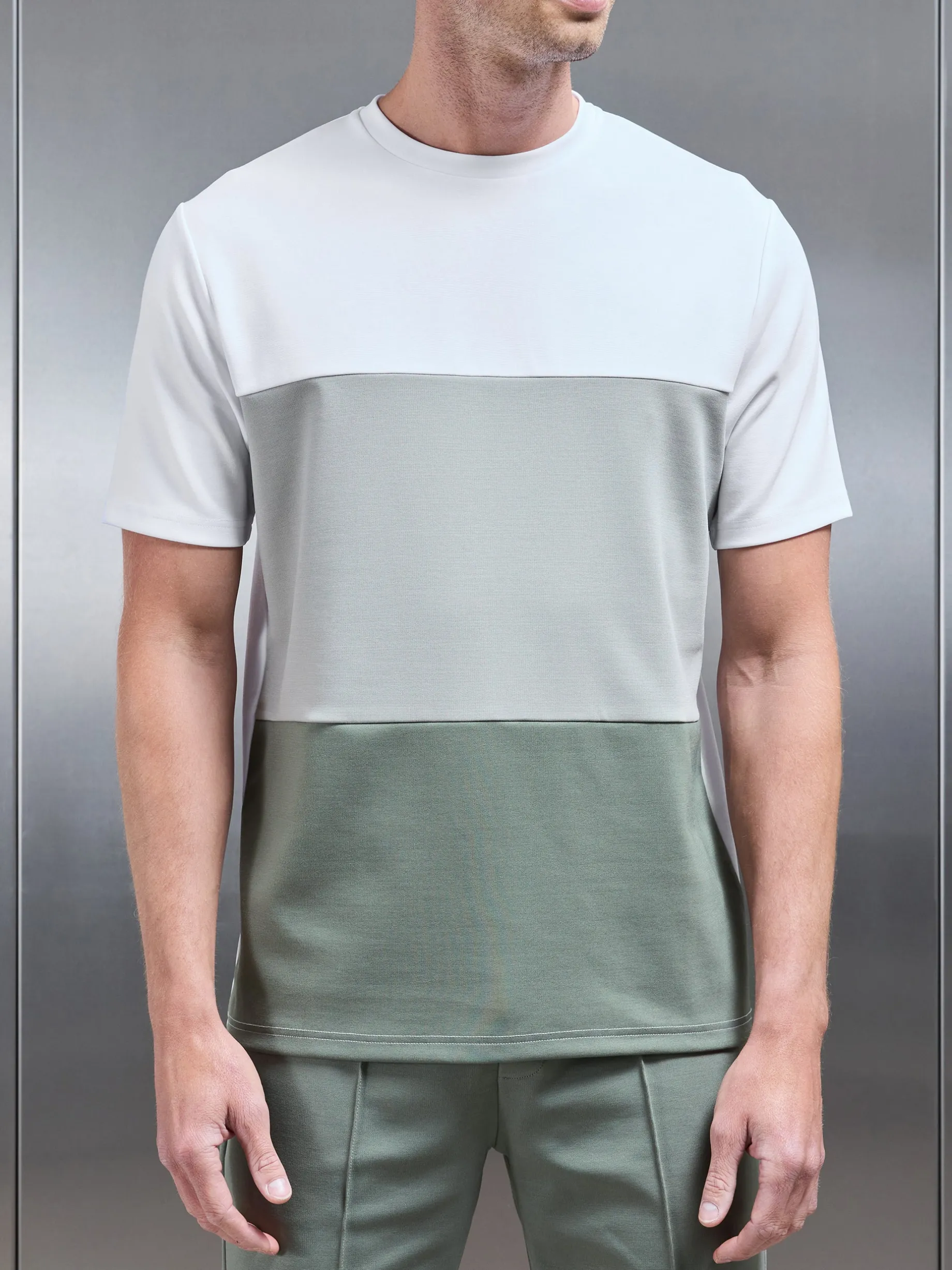 Luxe Colour Block T-Shirt - White