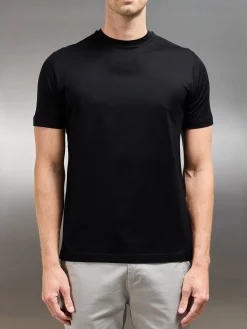 Mercerised Cotton T-shirt - Black