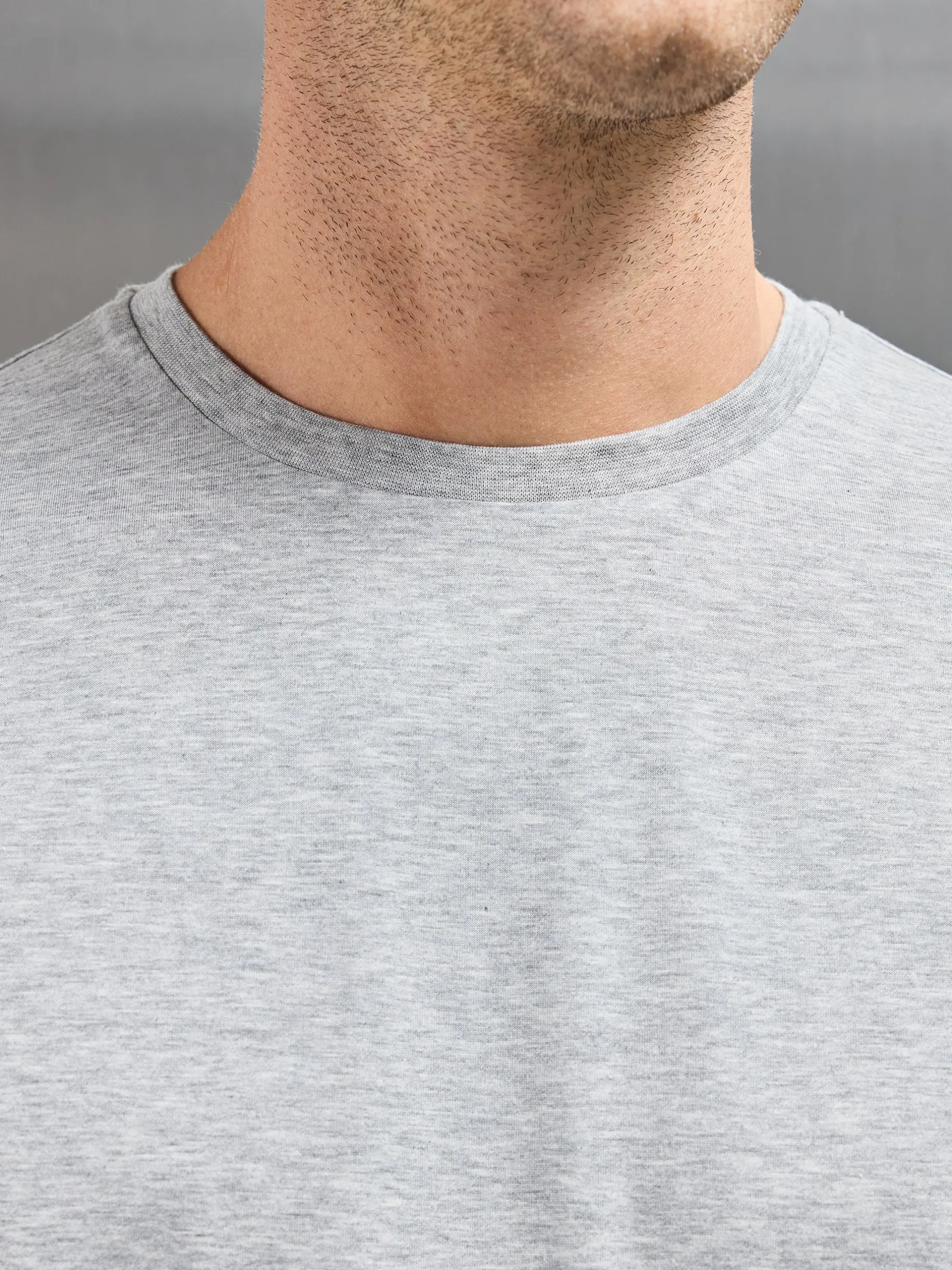 Mercerised Cotton T-shirt - Marl Grey