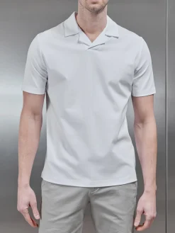 Mercerised Interlock Revere Collar Polo Shirt - White