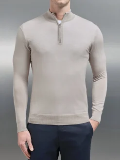 Merino Wool Funnel Neck - Stone