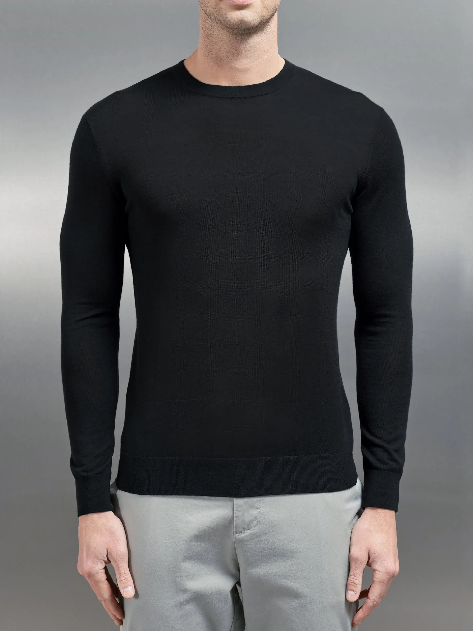Merino Wool Sweatshirt - Black