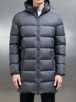 Mid Length Down Jacket - Grey
