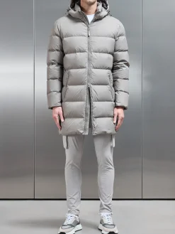 Mid Length Down Jacket - Taupe