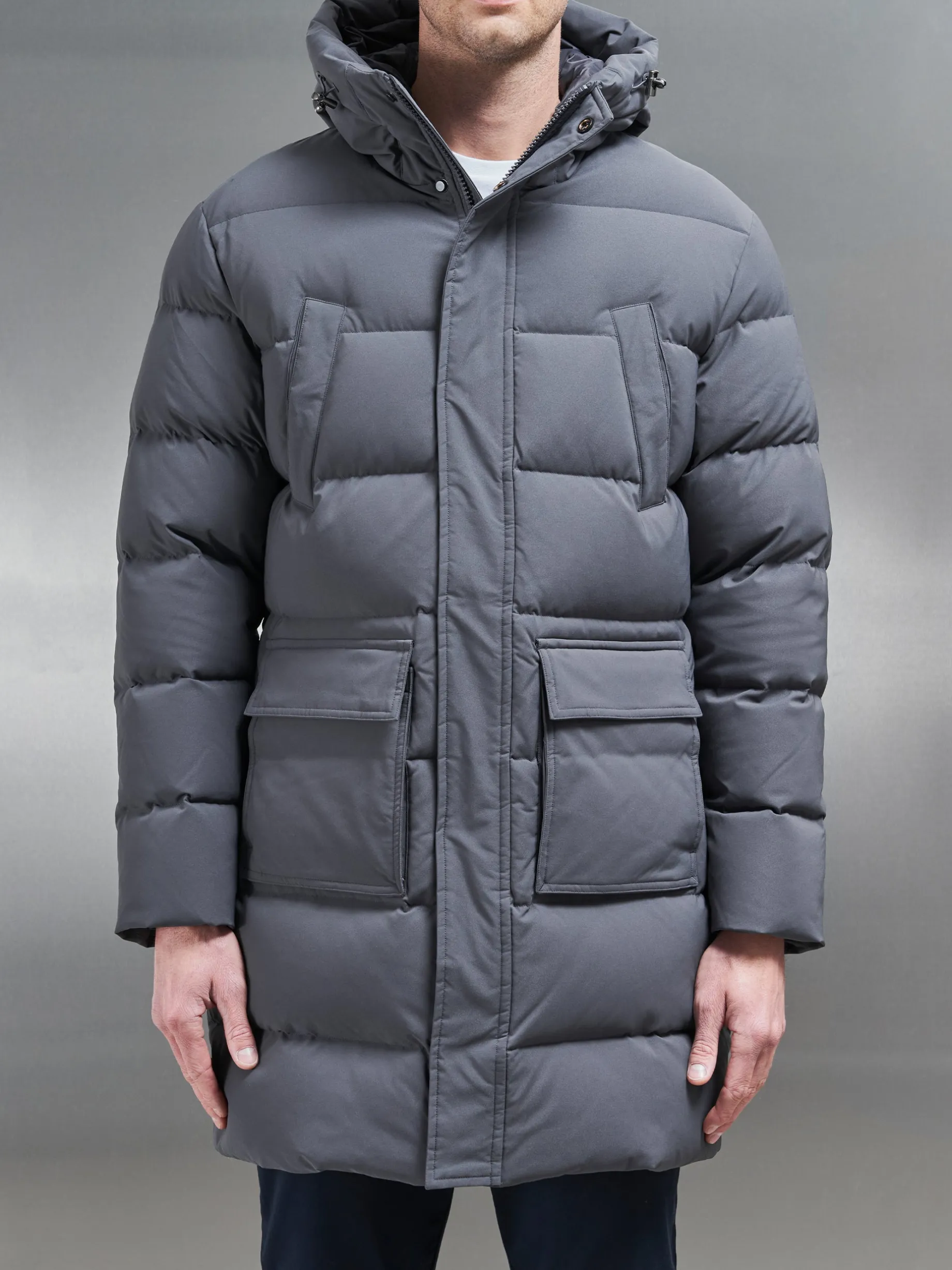 Mid Length Parka - Grey