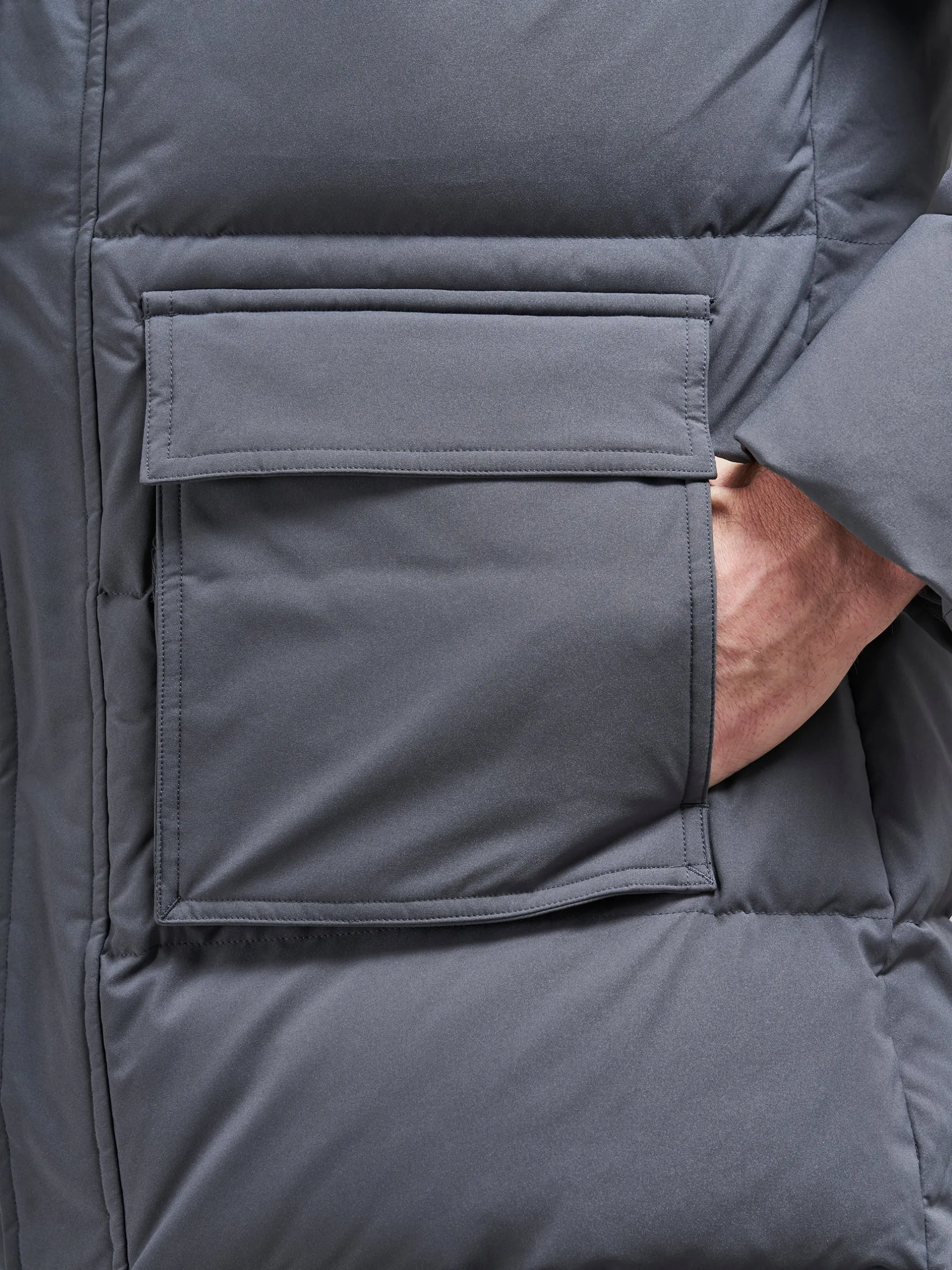 Mid Length Parka - Grey