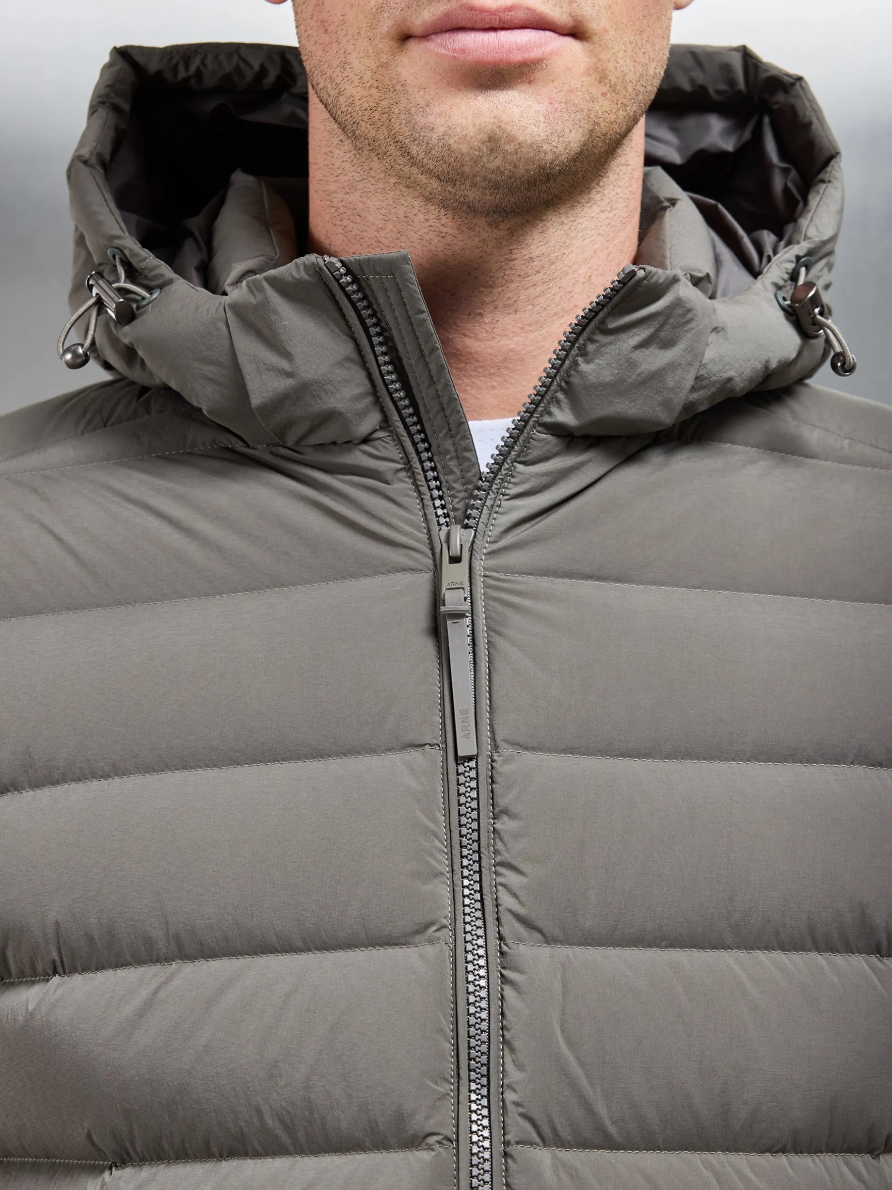 Mid Length Technical Down Jacket - Olive
