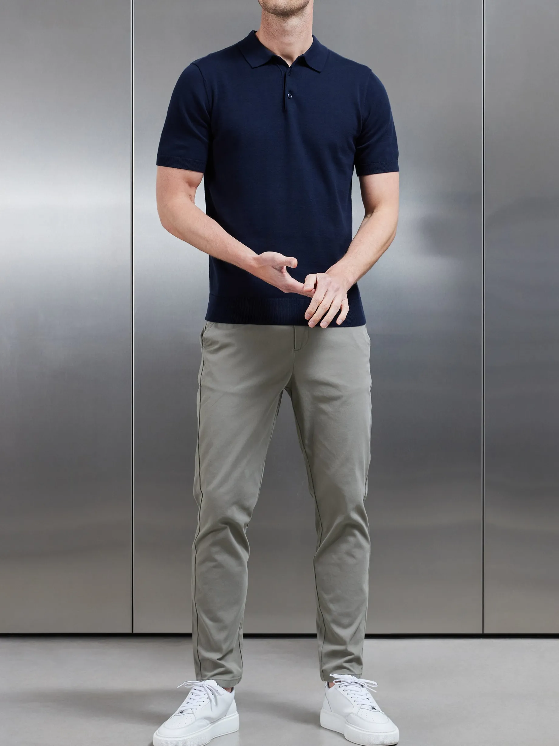 Mid Weight Tailored Chino Trouser - Olive