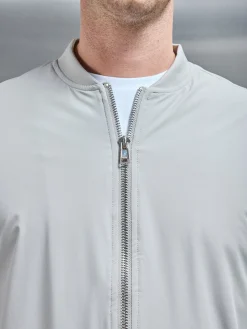 Nylon Padded Bomber Jacket - Stone
