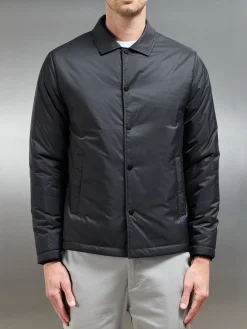 Padded Coach Jacket - Black