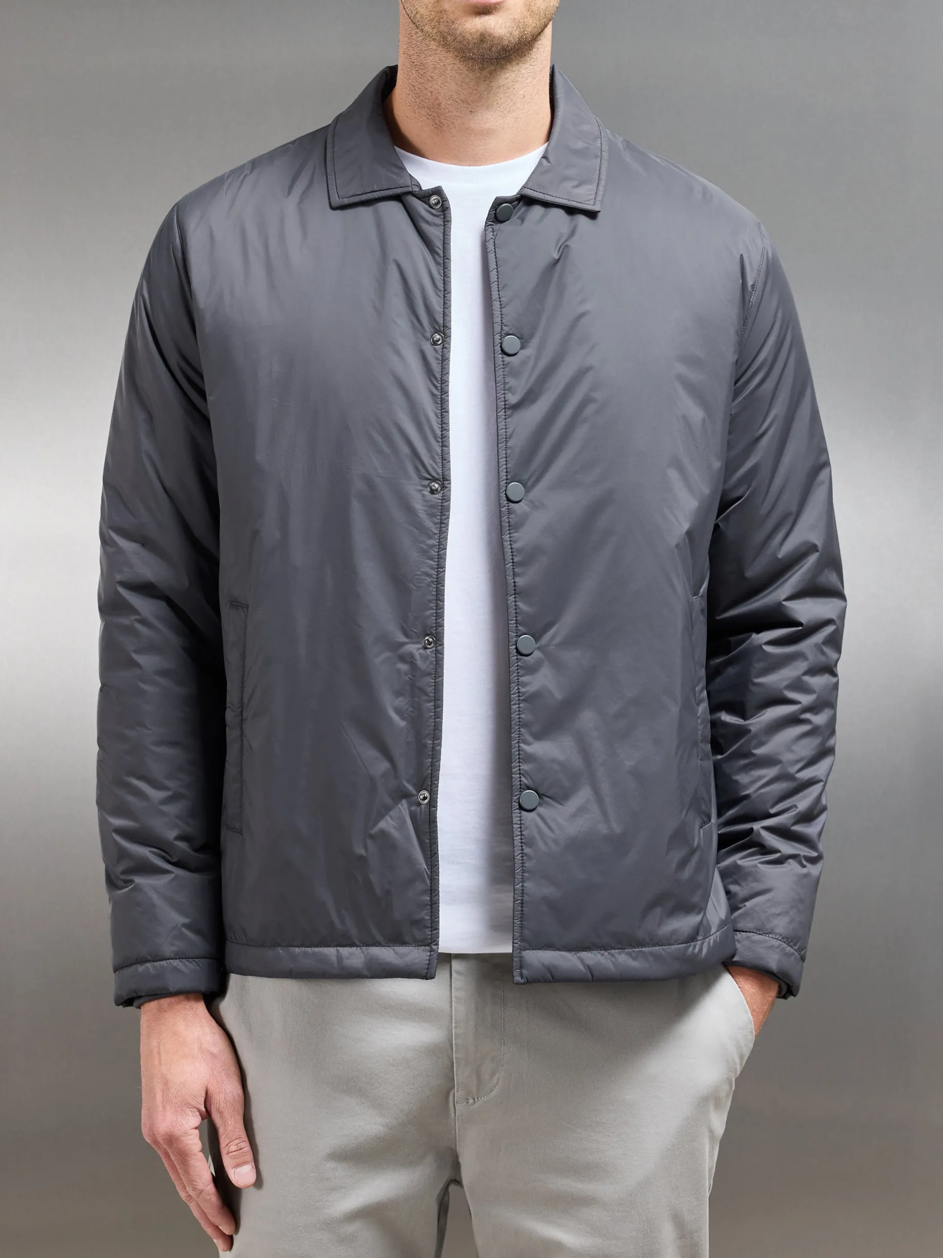 Padded Coach Jacket - Grey